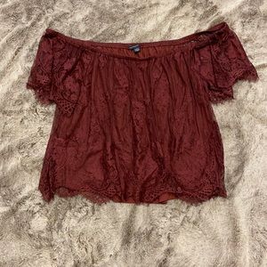 American Eagle Lace Cold Shoulder Blouse